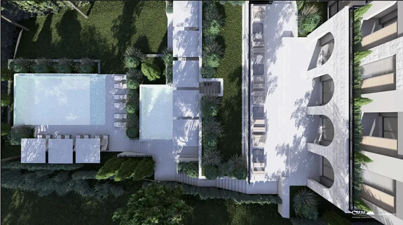 Apartments in Kavač in a complex with a pool